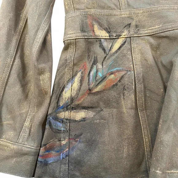 Ralph Lauren Purple Label Women’s 2 Bacall Embellished Denim Military Jacket